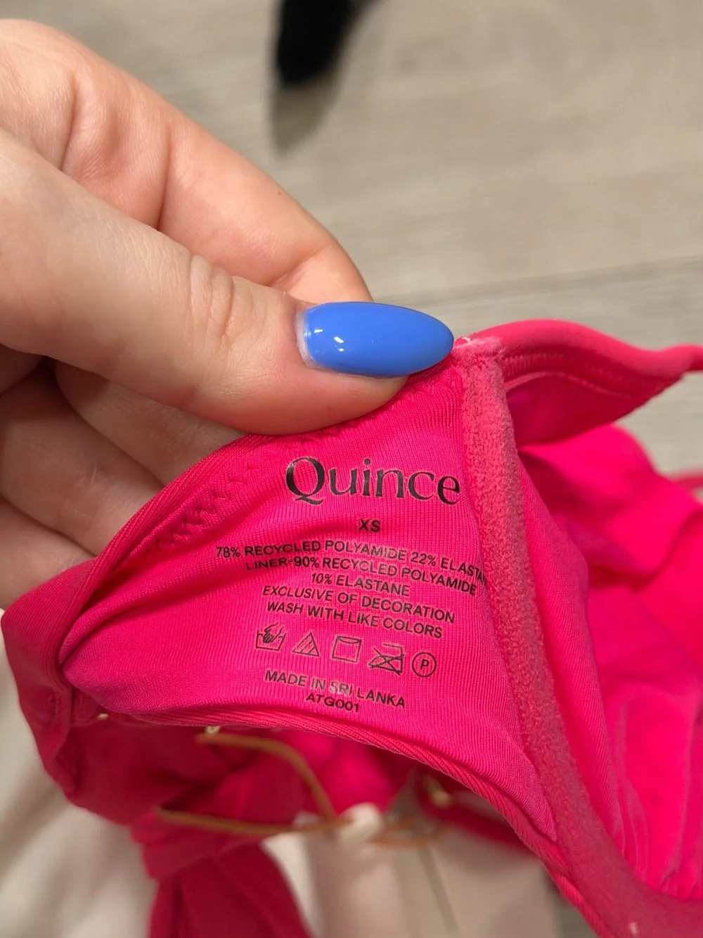 Quince Italian Hot Pink Underwire Bikini Top